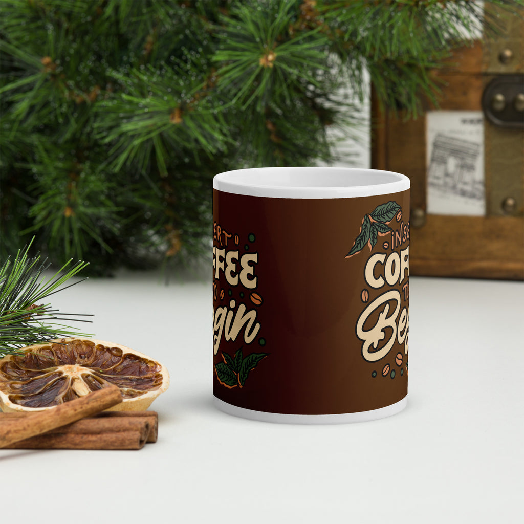 Insert Coffee White Glossy Mug - Snugoma