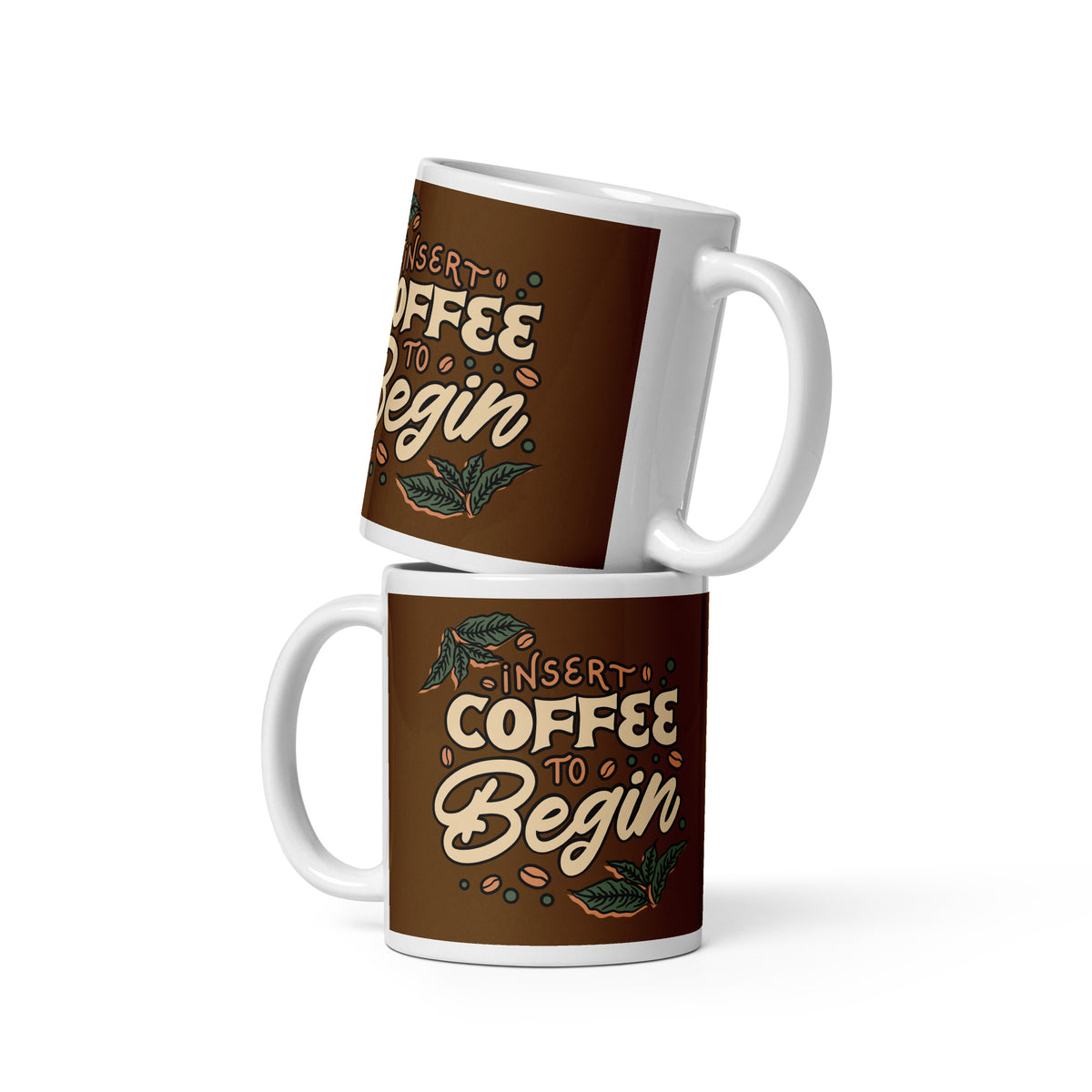 Insert Coffee White Glossy Mug - Snugoma