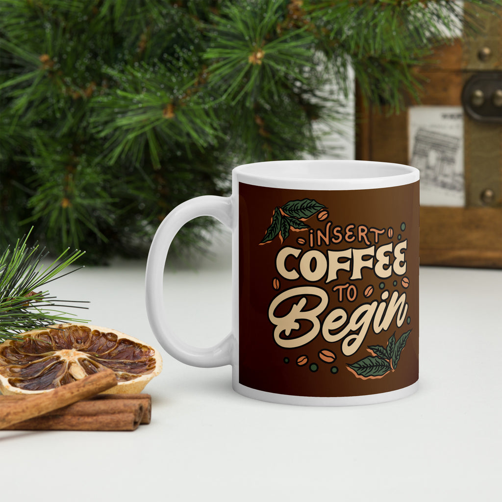 Insert Coffee White Glossy Mug - Snugoma