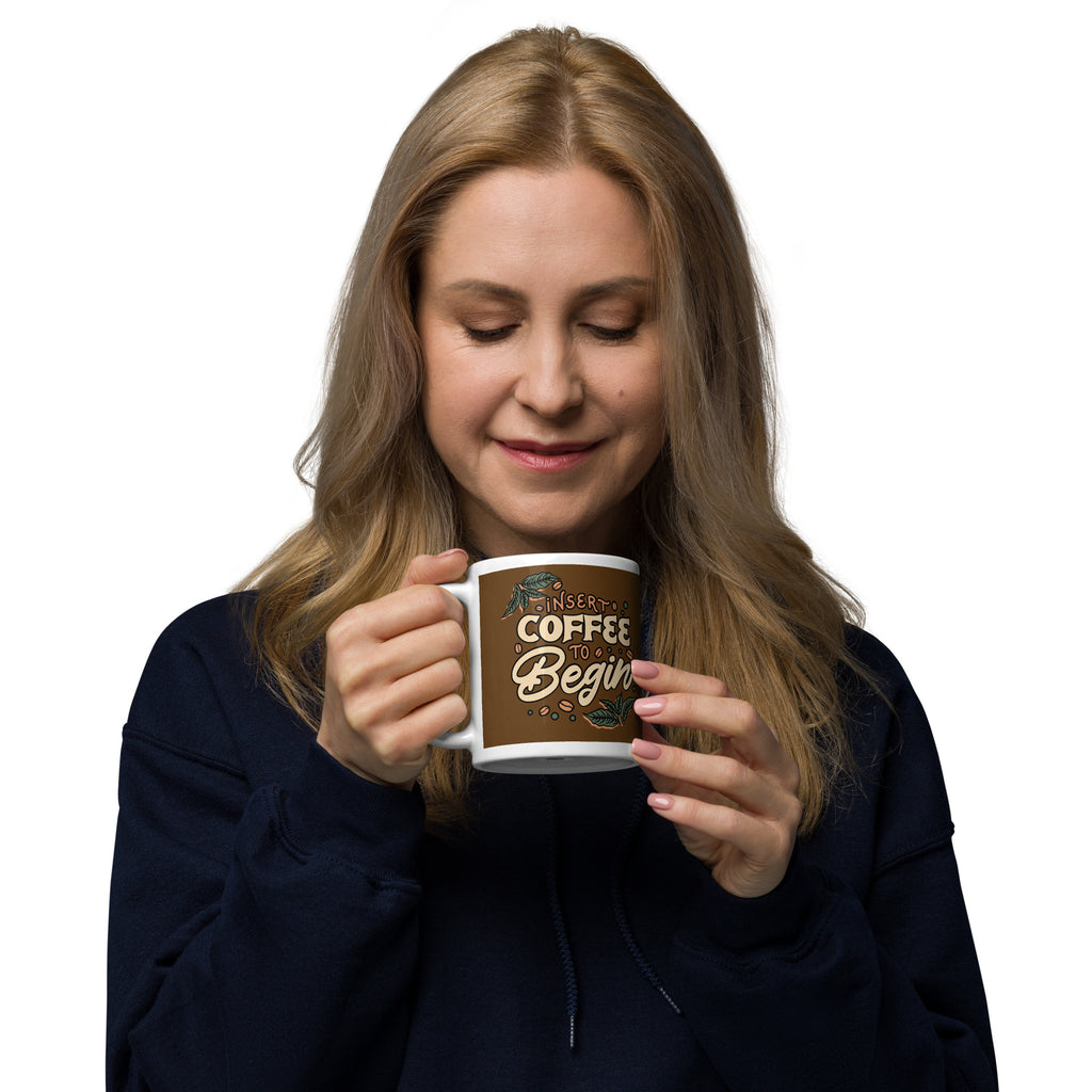 Insert Coffee White Glossy Mug - Snugoma