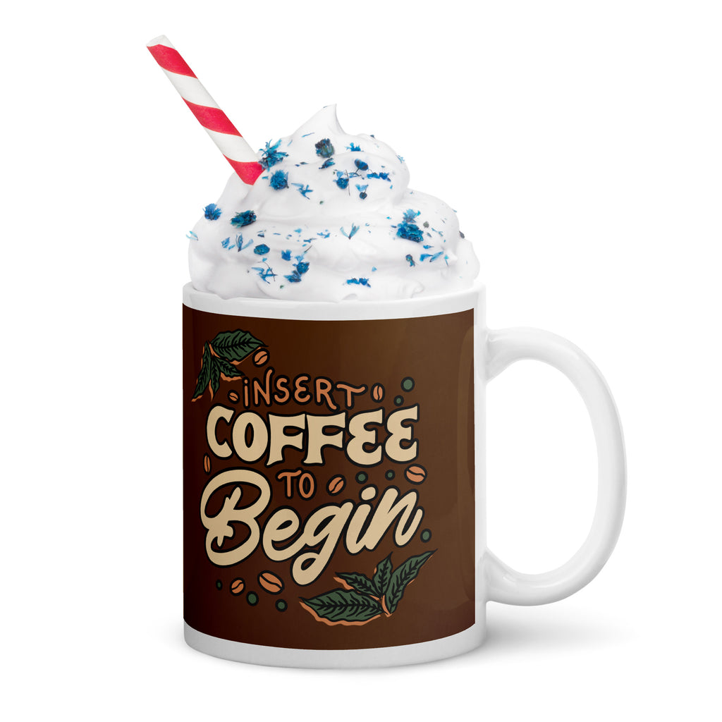 Insert Coffee White Glossy Mug - Snugoma