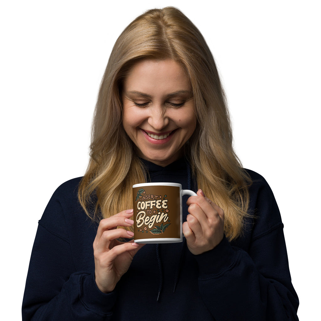 Insert Coffee White Glossy Mug - Snugoma