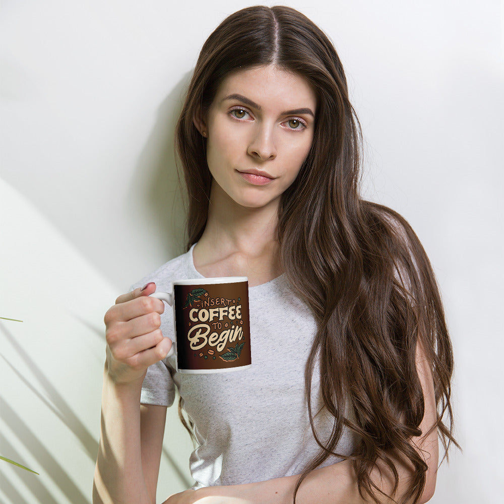 Insert Coffee White Glossy Mug - Snugoma