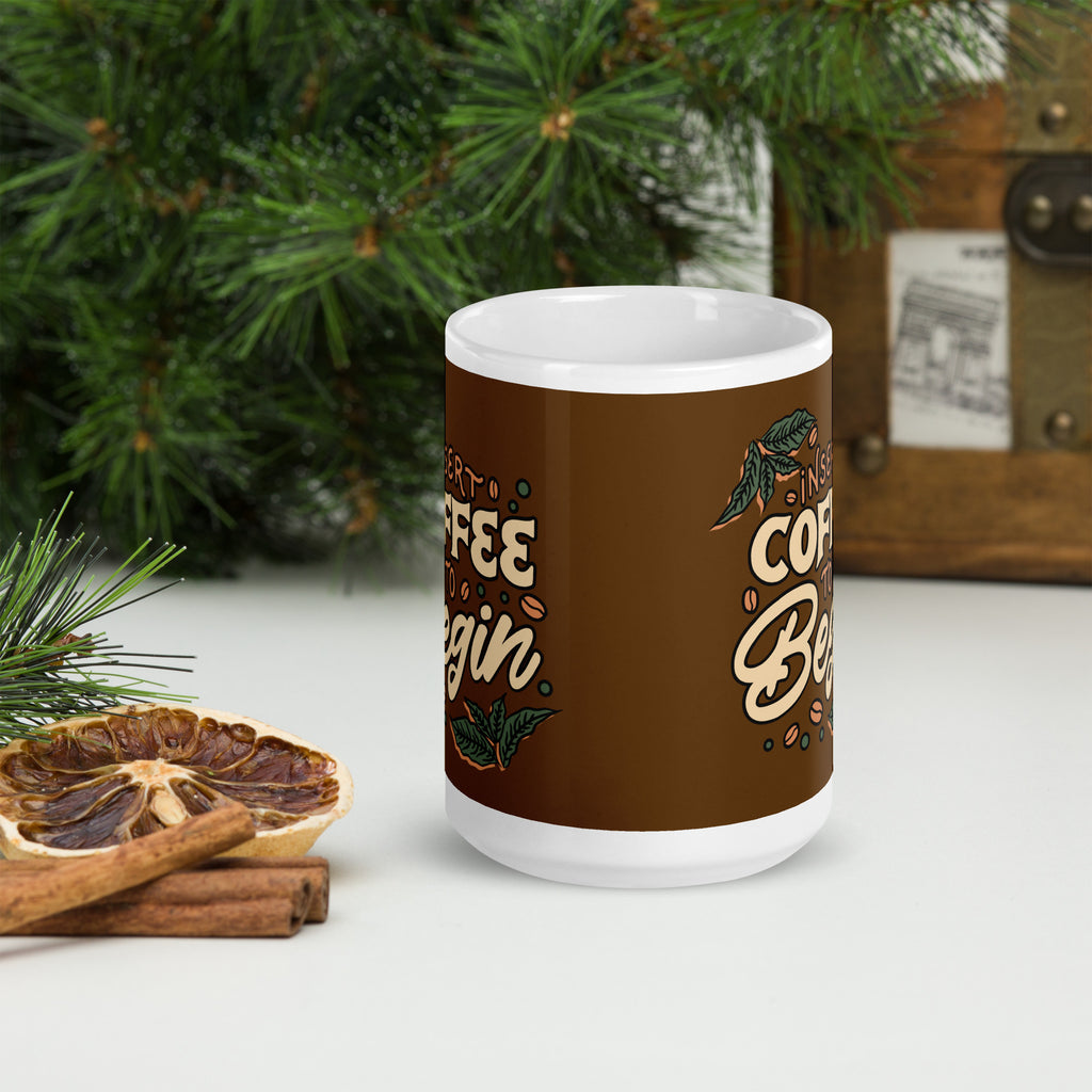 Insert Coffee White Glossy Mug - Snugoma