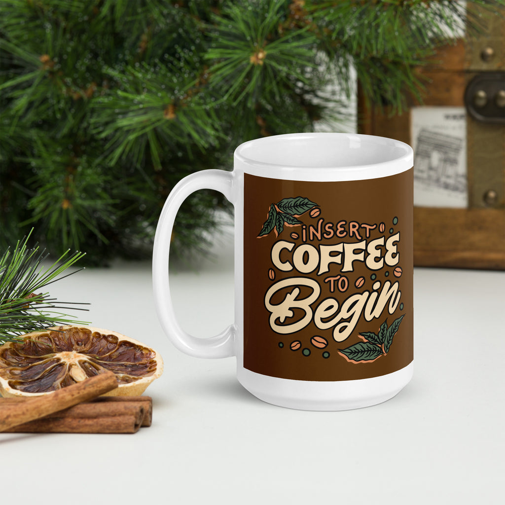 Insert Coffee White Glossy Mug - Snugoma