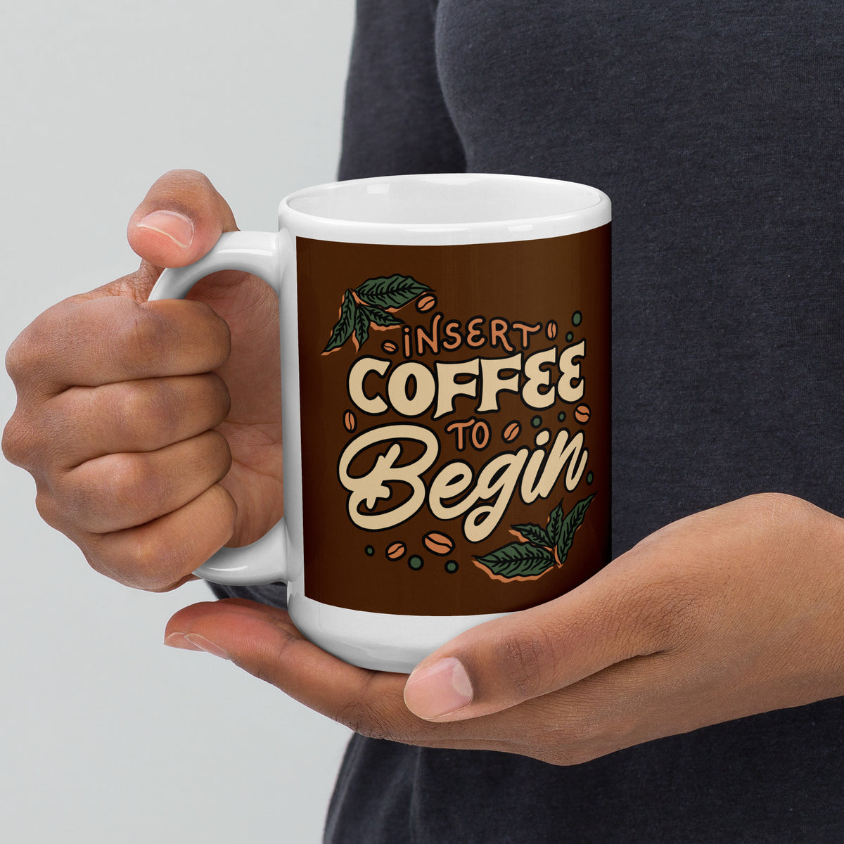 Insert Coffee White Glossy Mug - Snugoma