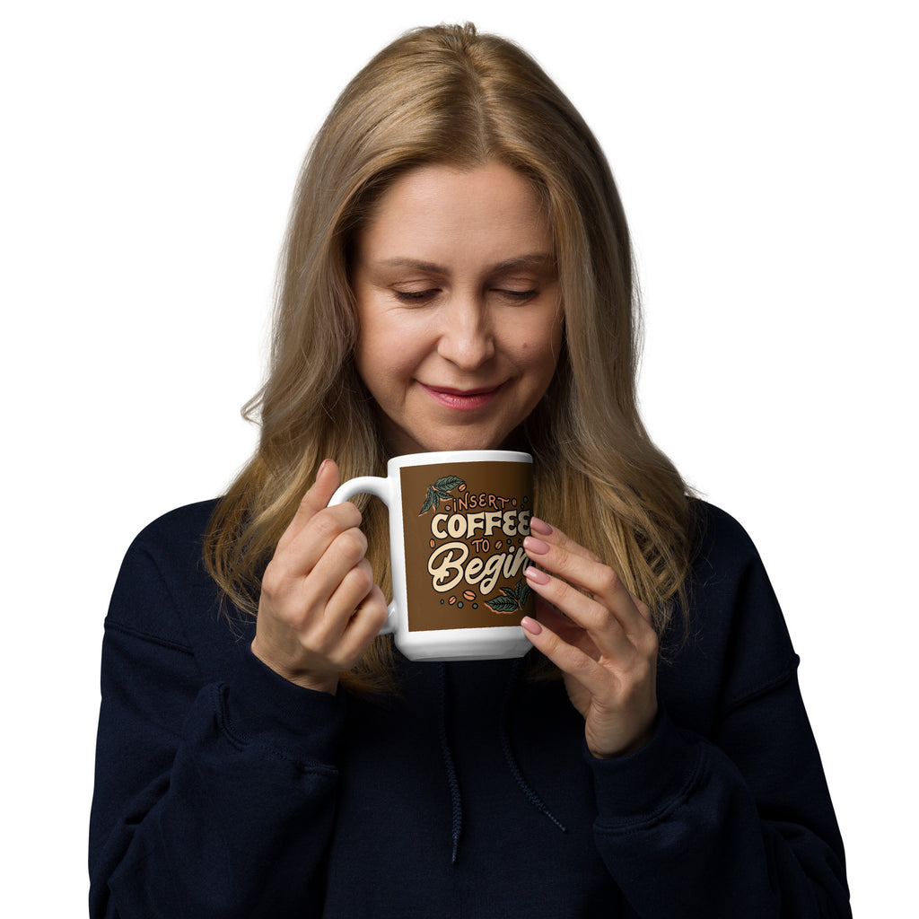 Insert Coffee White Glossy Mug - Snugoma