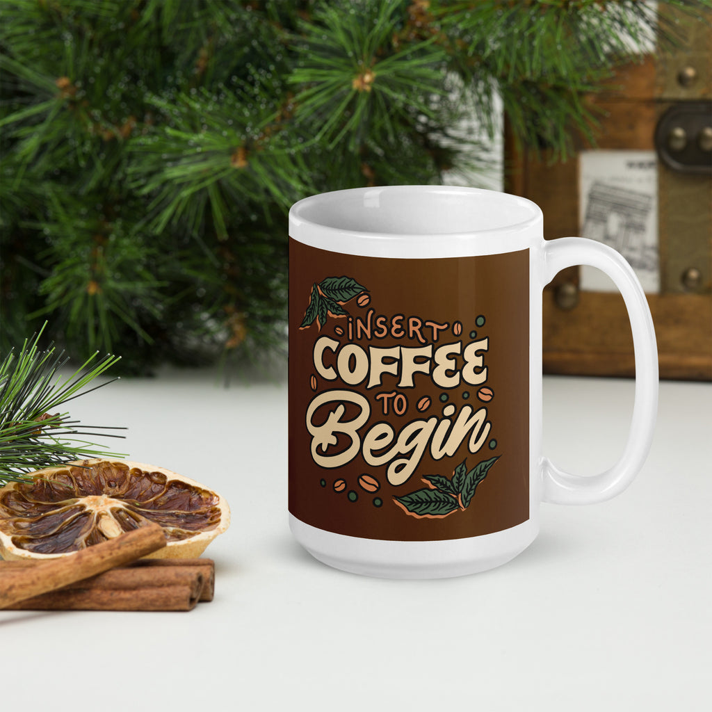 Insert Coffee White Glossy Mug - Snugoma