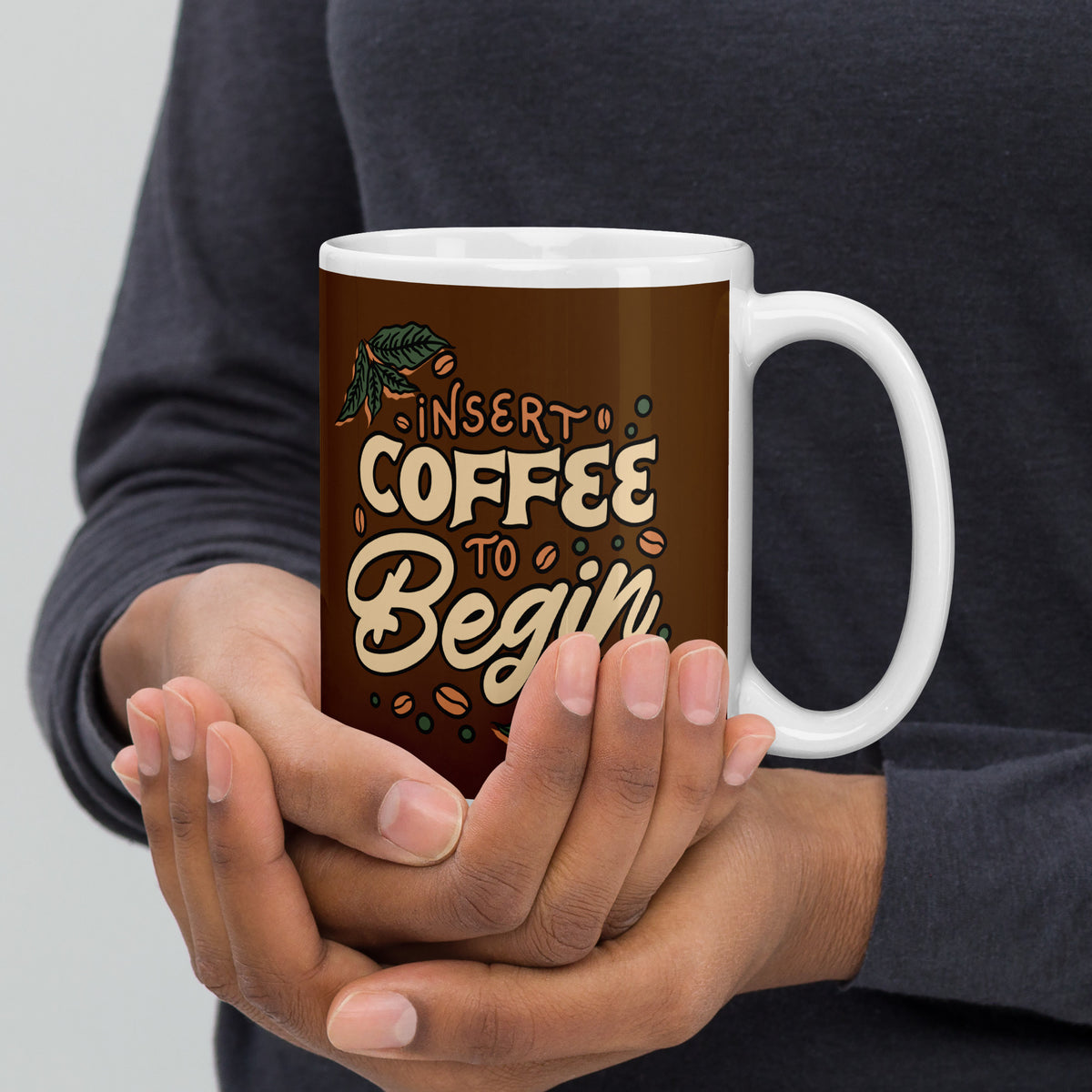 Insert Coffee White Glossy Mug - Snugoma