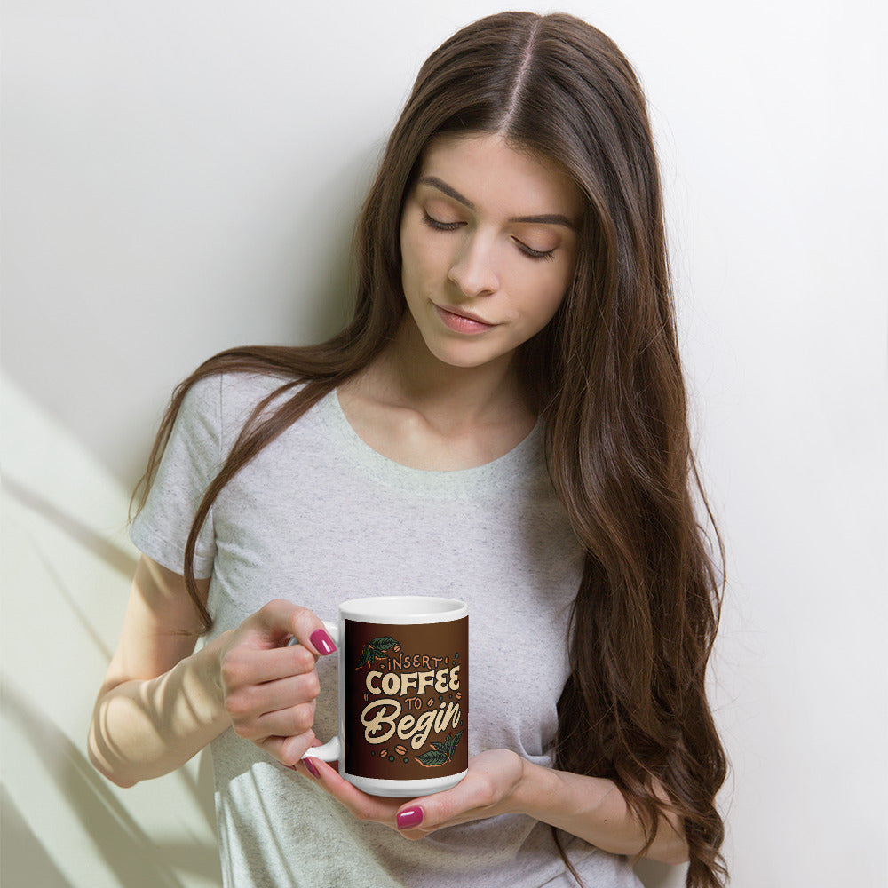 Insert Coffee White Glossy Mug - Snugoma