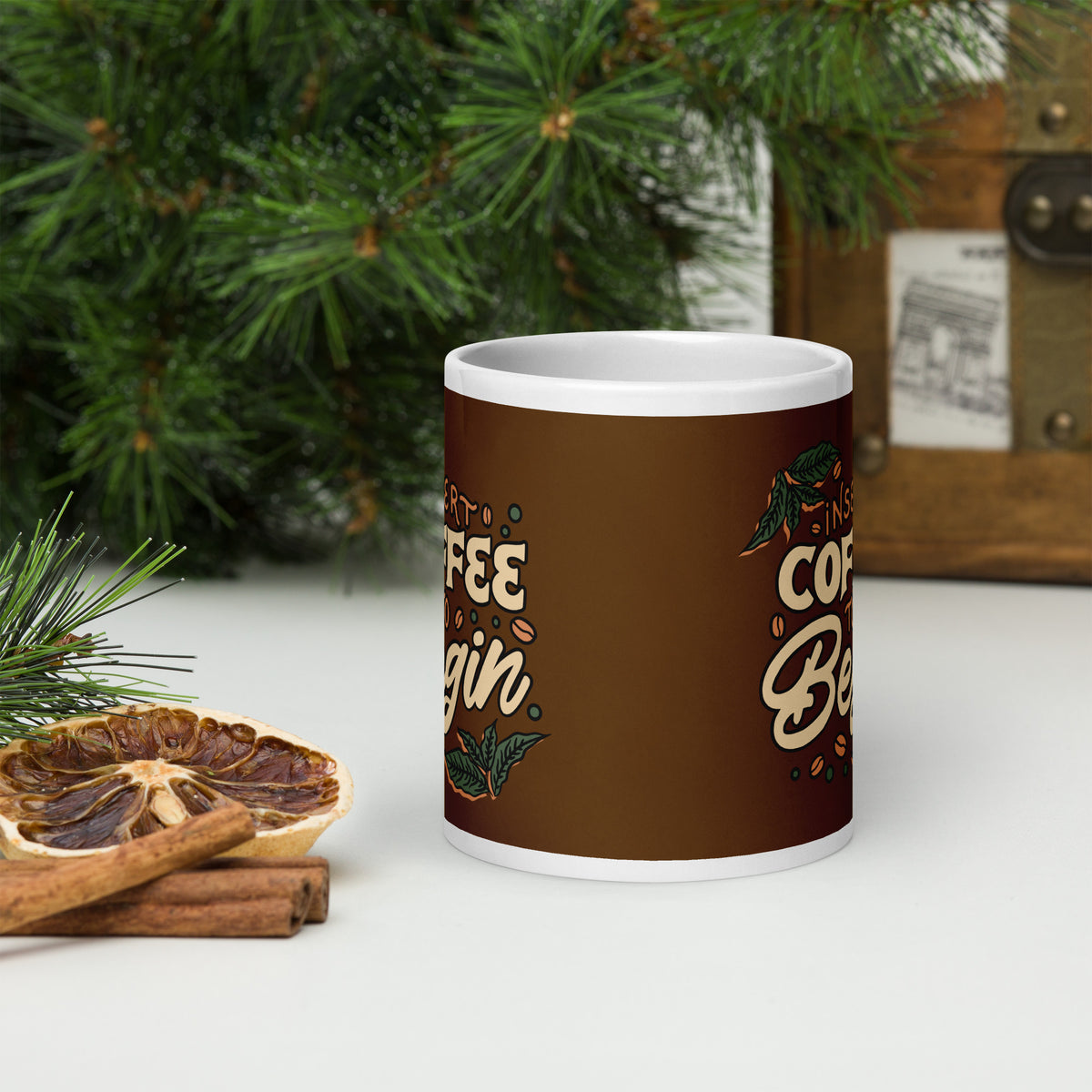 Insert Coffee White Glossy Mug - Snugoma