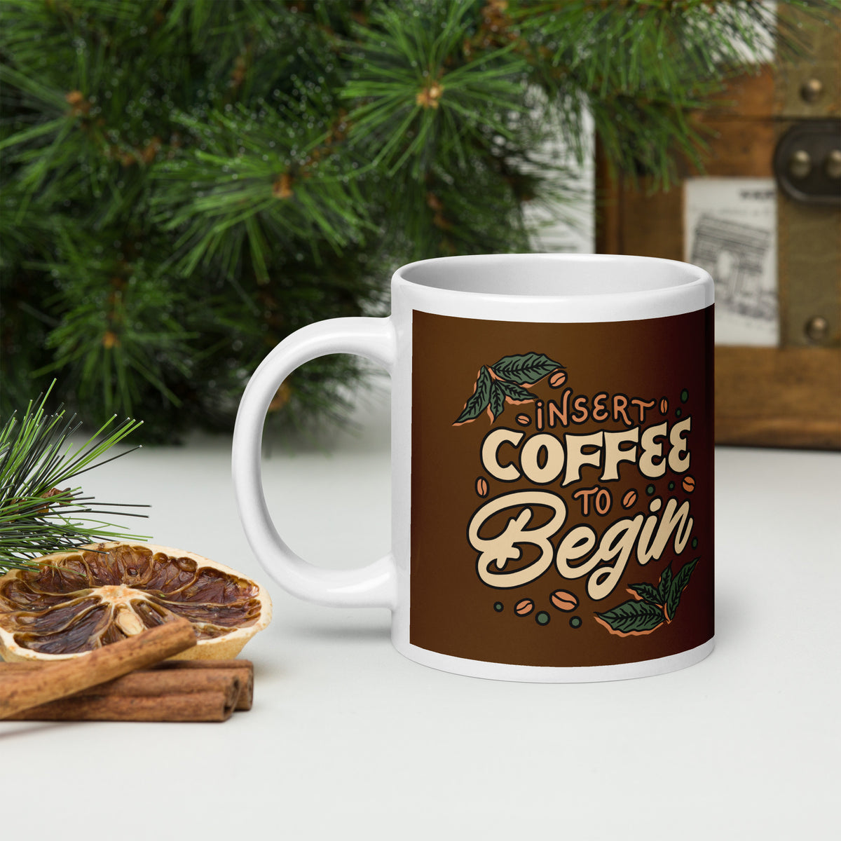 Insert Coffee White Glossy Mug - Snugoma