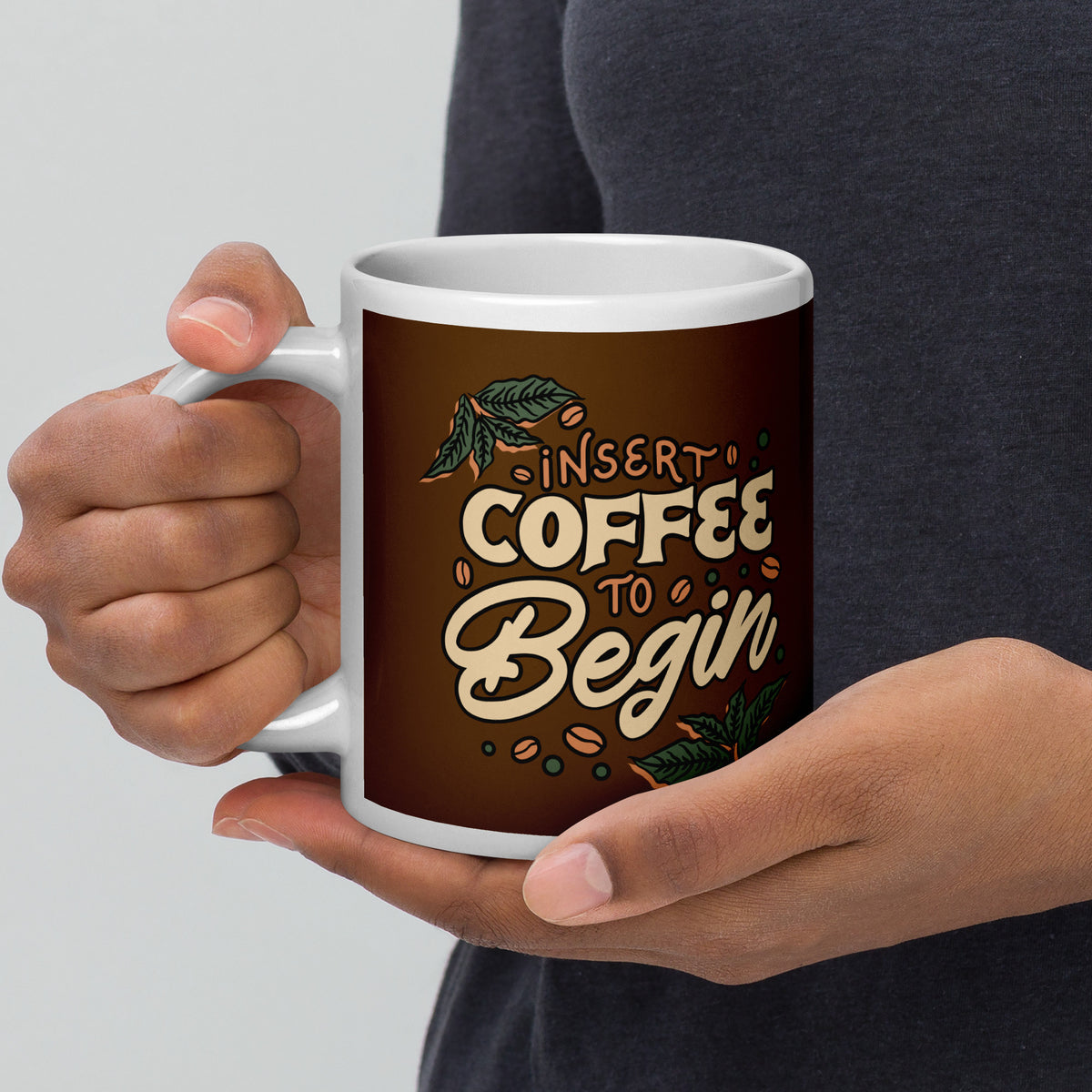 Insert Coffee White Glossy Mug - Snugoma