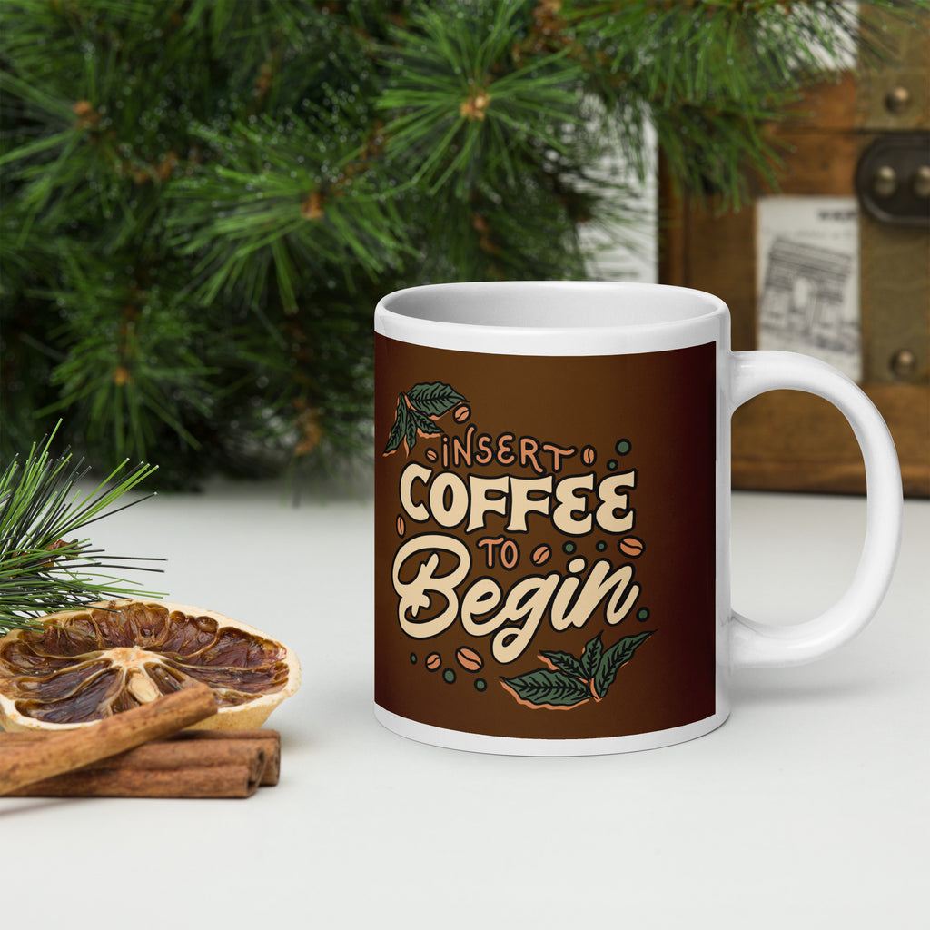Insert Coffee White Glossy Mug - Snugoma