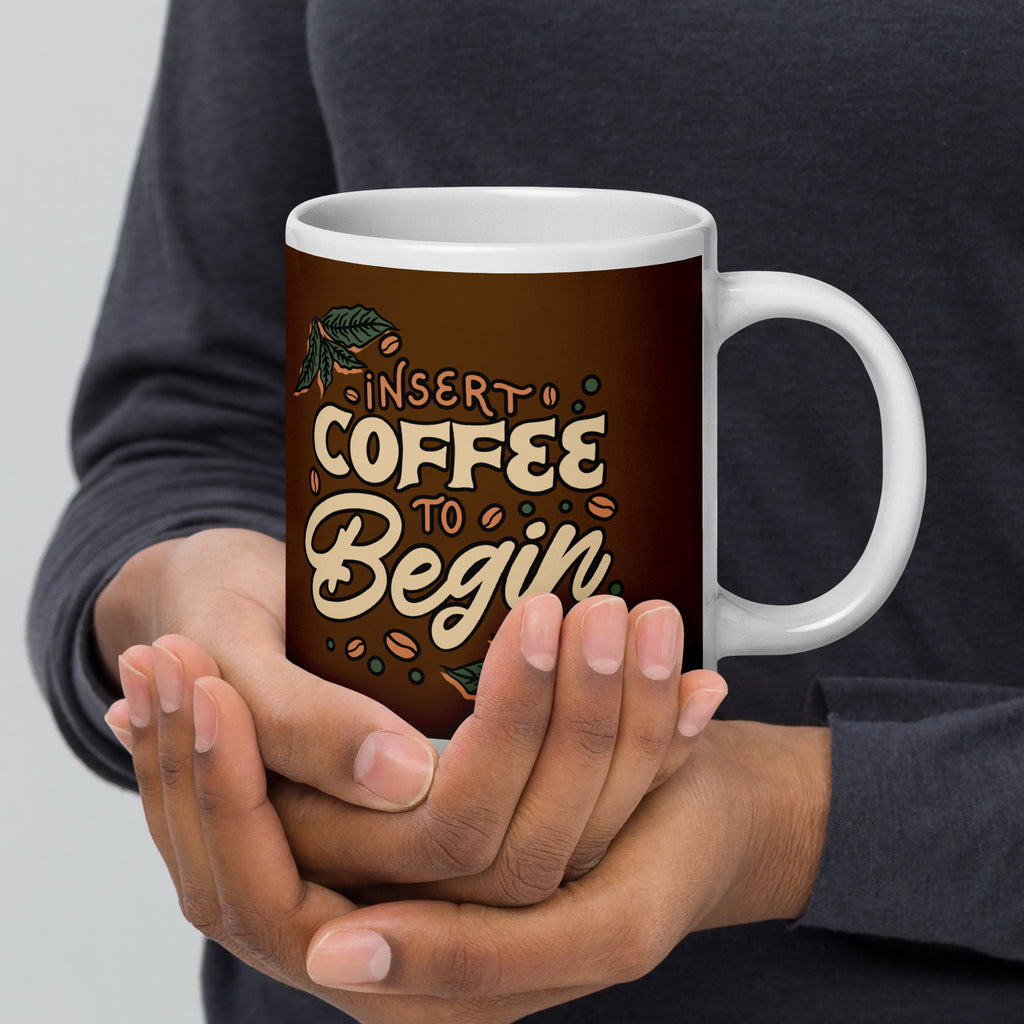 Insert Coffee White Glossy Mug - Snugoma