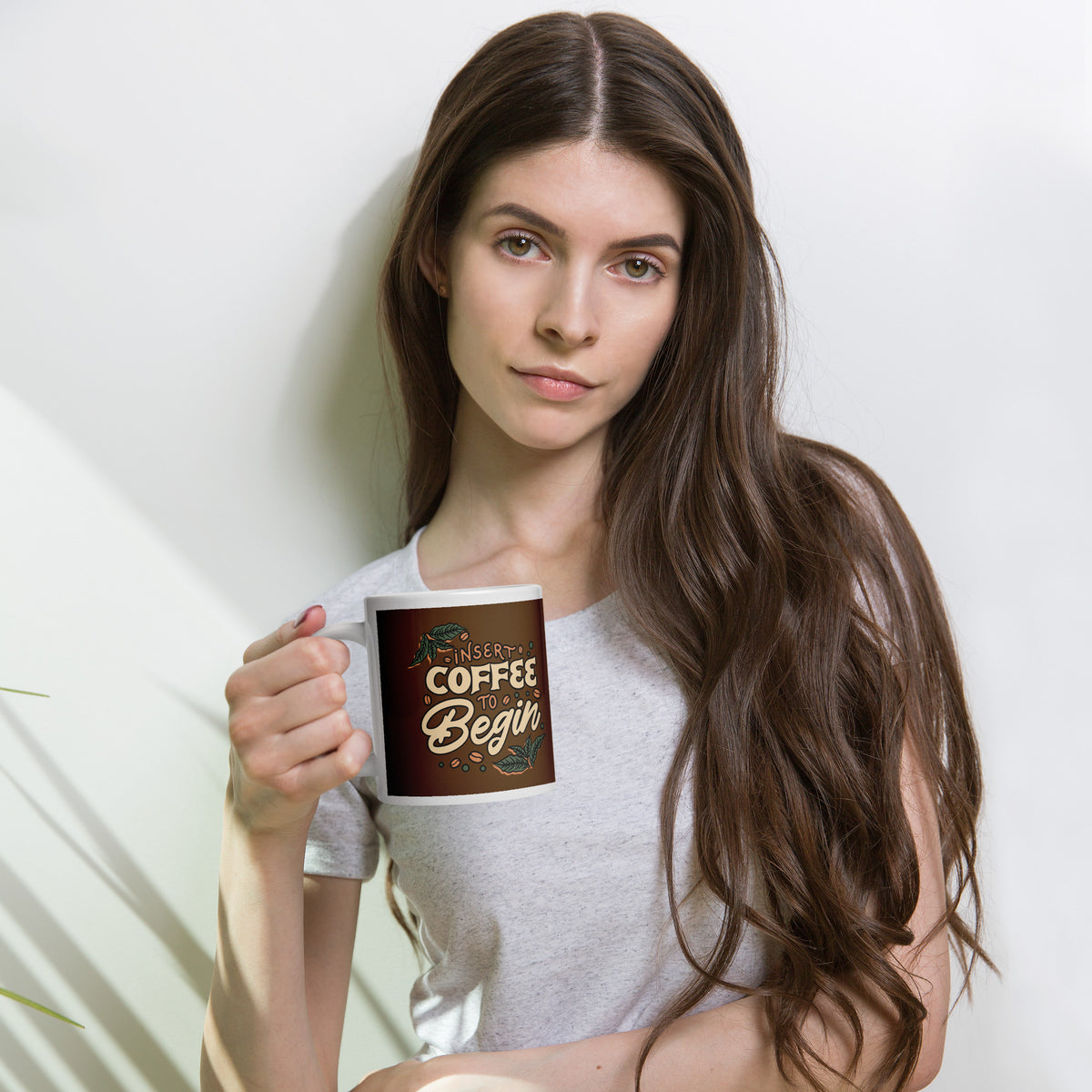 Insert Coffee White Glossy Mug - Snugoma